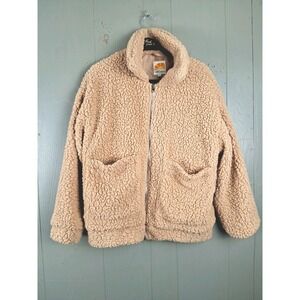 C&C California Sherpa Teddy Coat Womens M Oversized‎ Faux Fur Jacket Cozycore